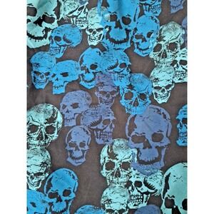 Phys Sci Apparel Board Shorts Men's Size 38 Unlined Blue Skulls Design Pre-owned
